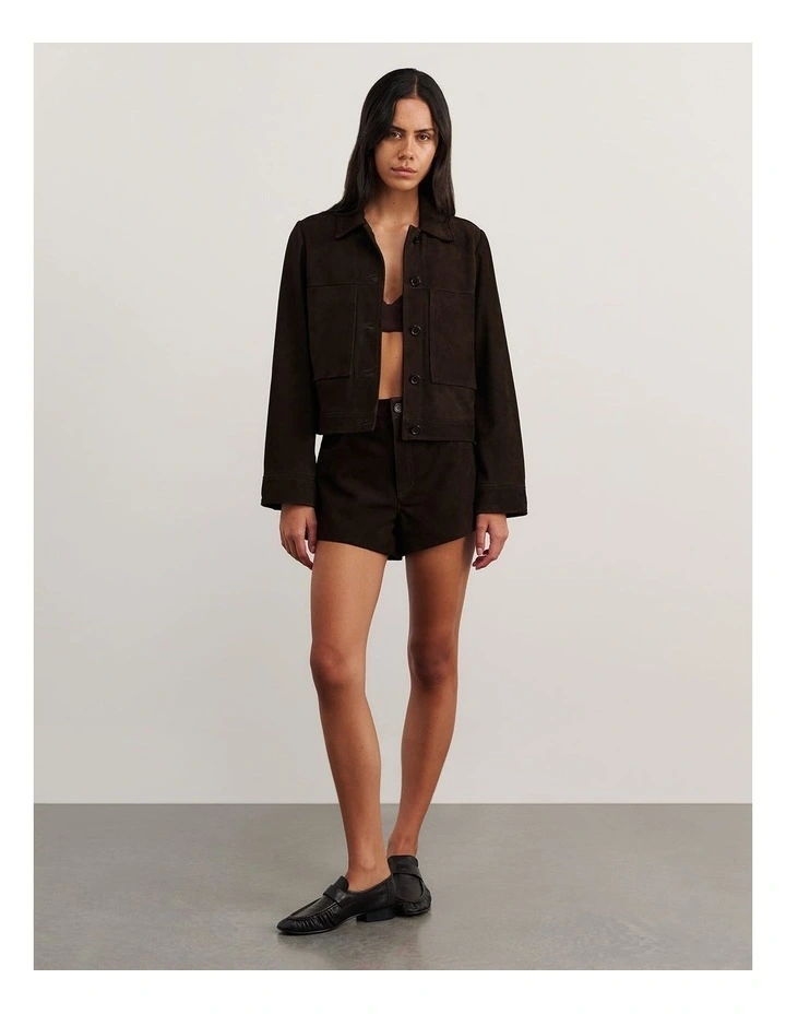 Ophelia Suede Crop Shacket image 7