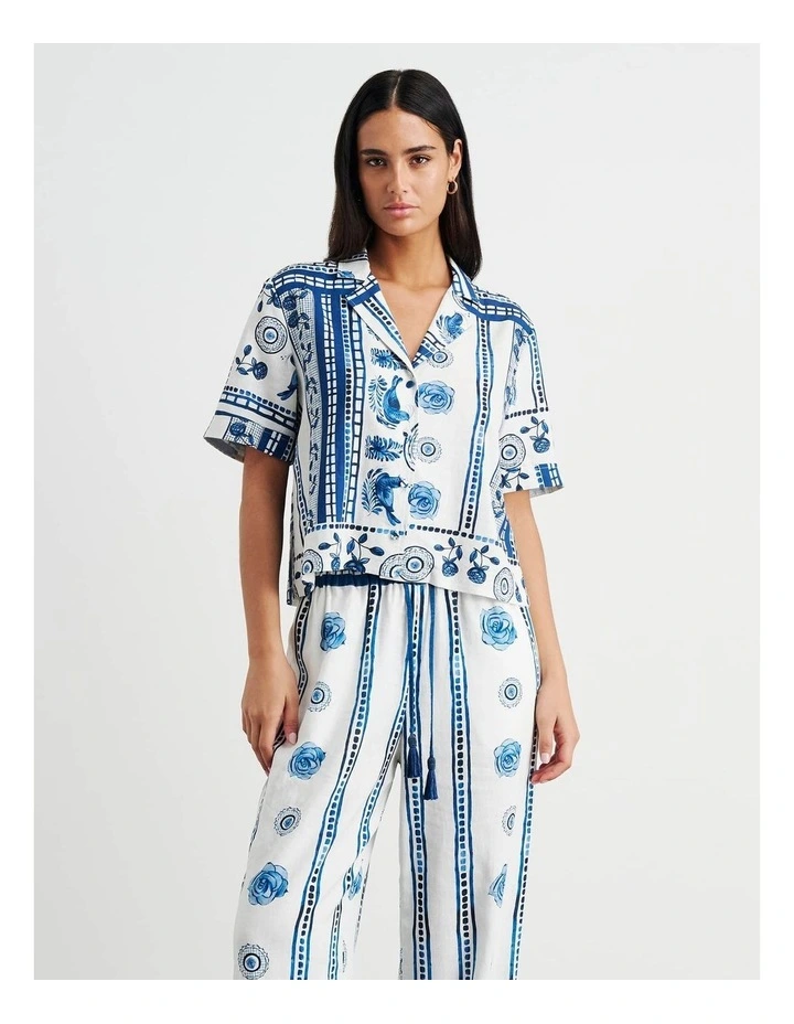 Lovebird Relaxed Short Sleeve Shirt in Multi image 2
