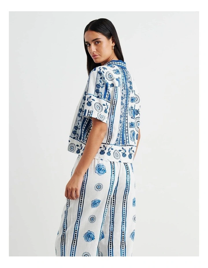 Lovebird Relaxed Short Sleeve Shirt in Multi image 4