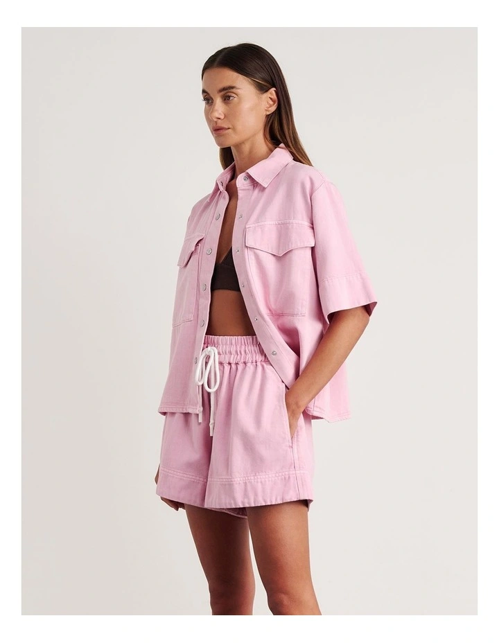 Loe Denim Shirt in Pink image 3
