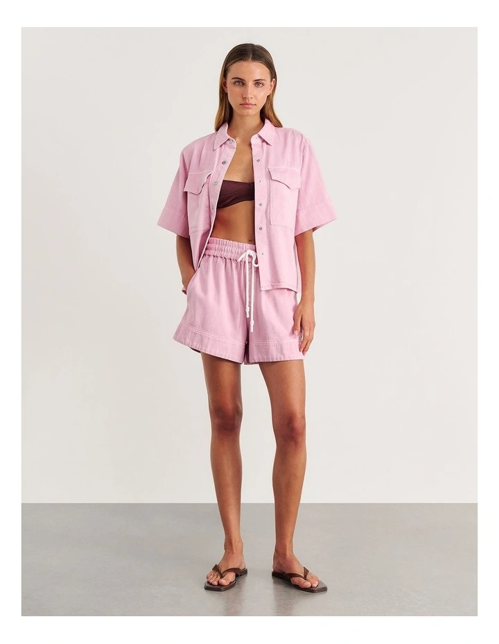 Loe Denim Shirt in Pink image 4