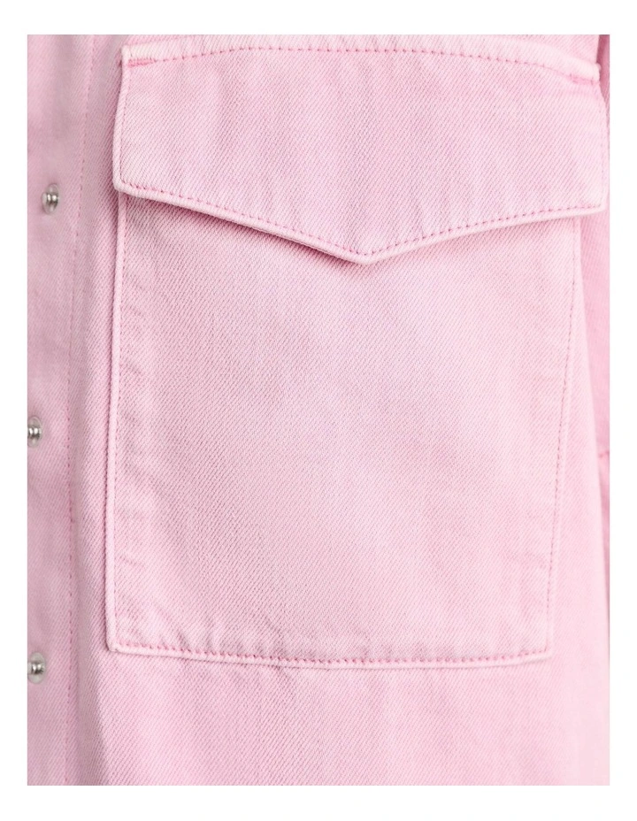 Loe Denim Shirt in Pink image 7