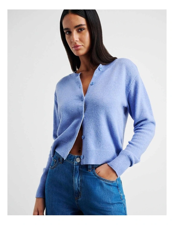Long Sleeve Wool Cardigan in Blue image 1