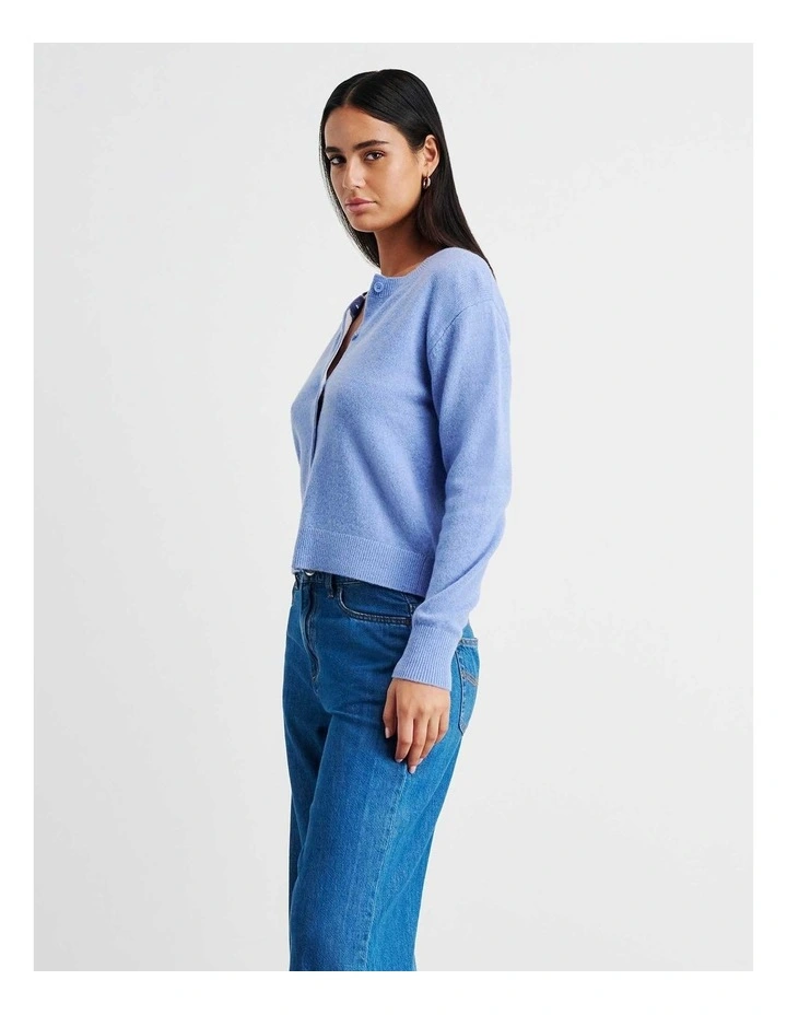 Long Sleeve Wool Cardigan in Blue image 3