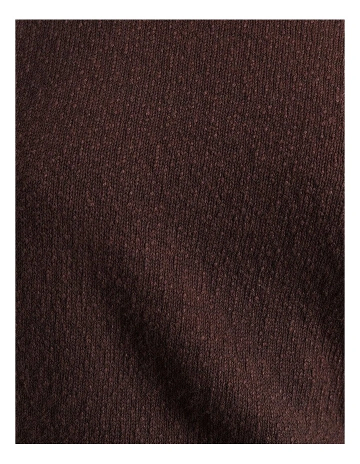 Arden Off Shoulder Knit Jumper in Brown image 7