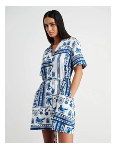 Lovebird Mini Shirt Dress in Multi
