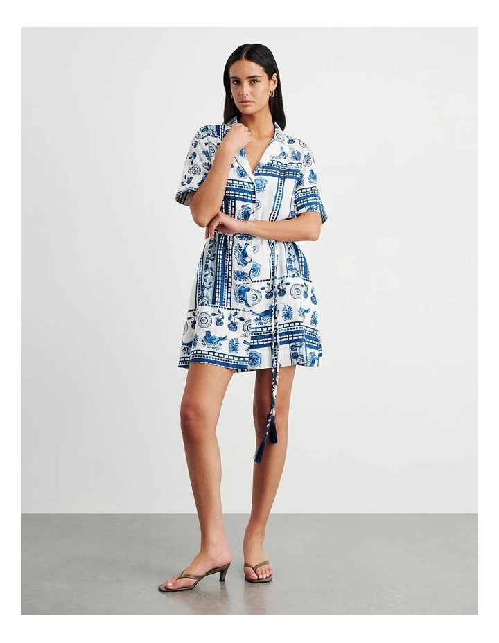 Lovebird Mini Shirt Dress in Multi image 2