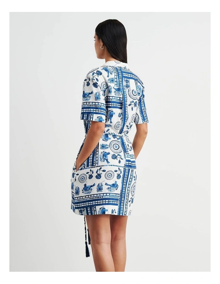 Lovebird Mini Shirt Dress in Multi image 5