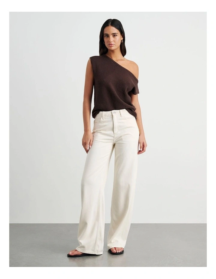 Loe Mid Rise Straight Jean in Cream image 5