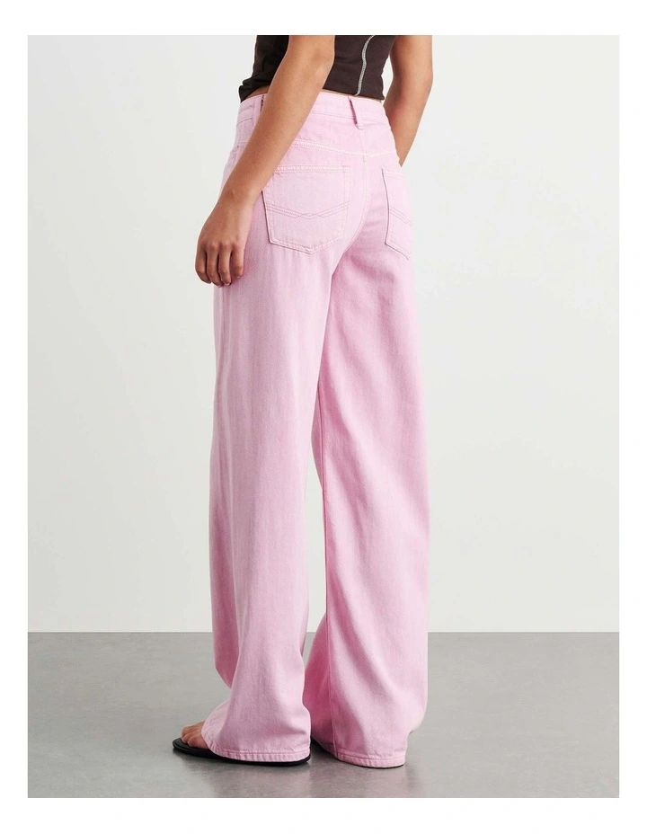 Loe Mid Rise Straight Jean in Pink image 6