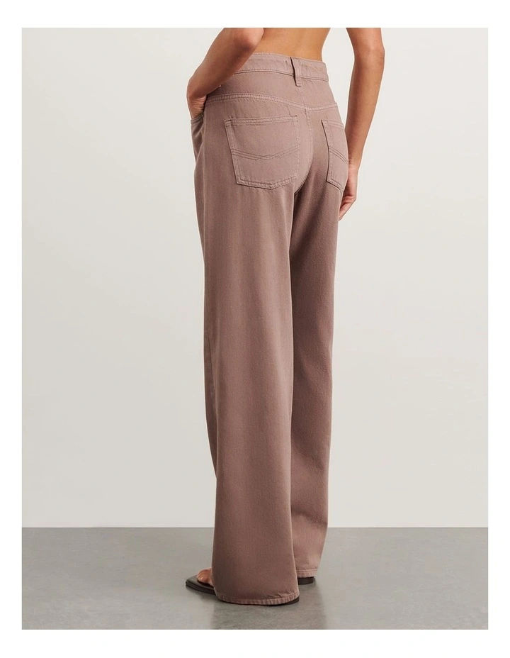 Loe Mid Rise Straight Jeans in Brown image 2