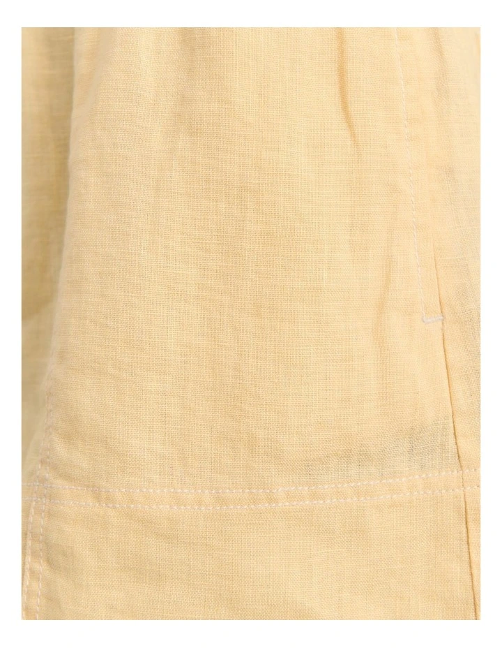Gigi Linen Pull On Short in Yellow image 5