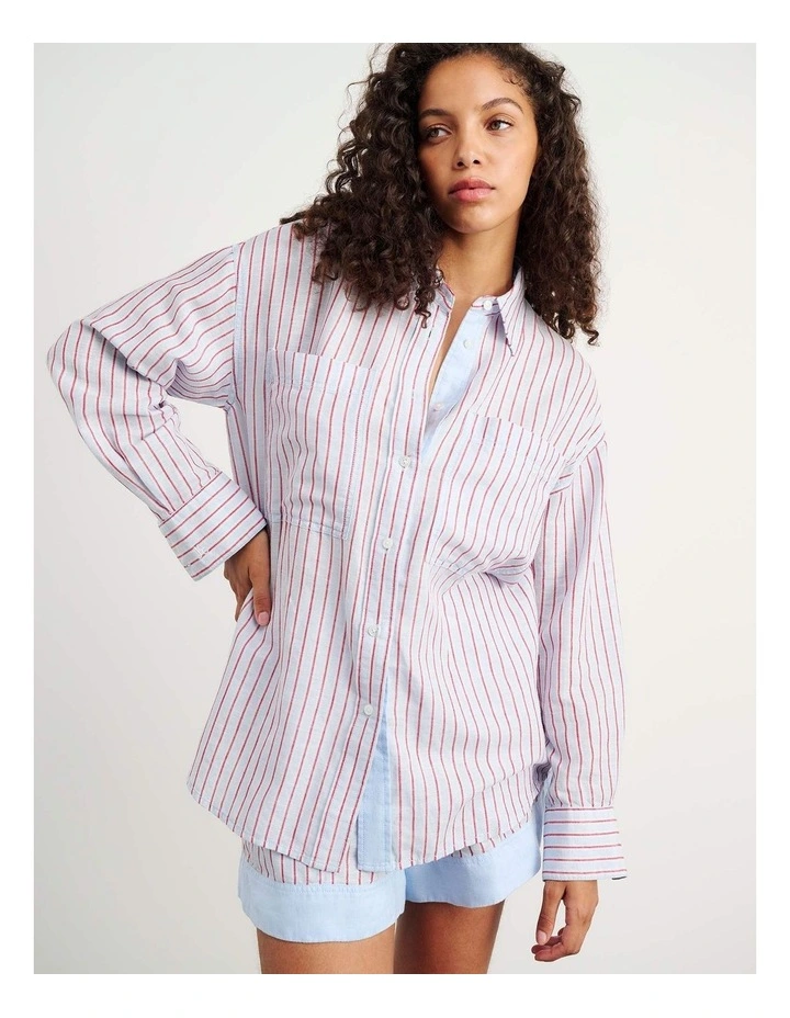 Winona Stripe Shirt in Blue image 4