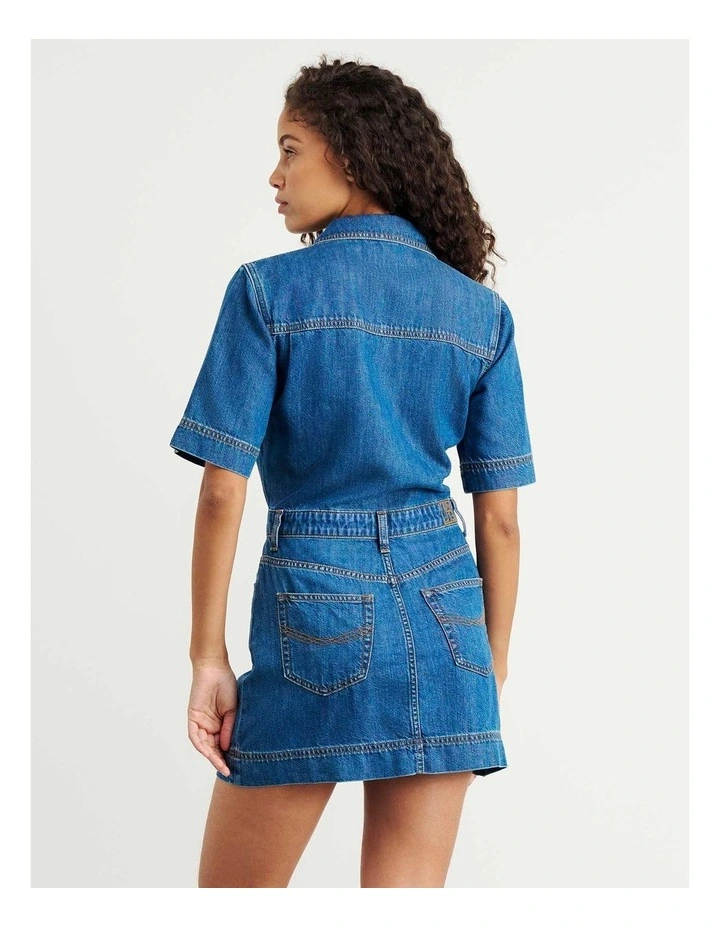 Loe Denim Shirt Dress in Blue image 5