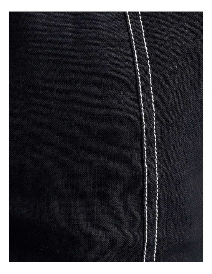 Sabine Linen Relaxed Leg Pant in Black image 5