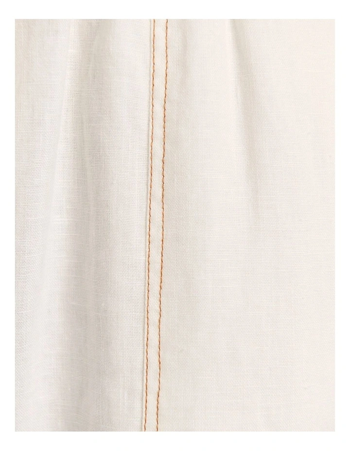 Sabine Linen Relaxed Leg Pant in White image 7