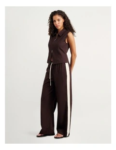 Canvas Contrast Pant in Brown