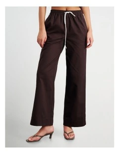Canvas Contrast Pant in Brown