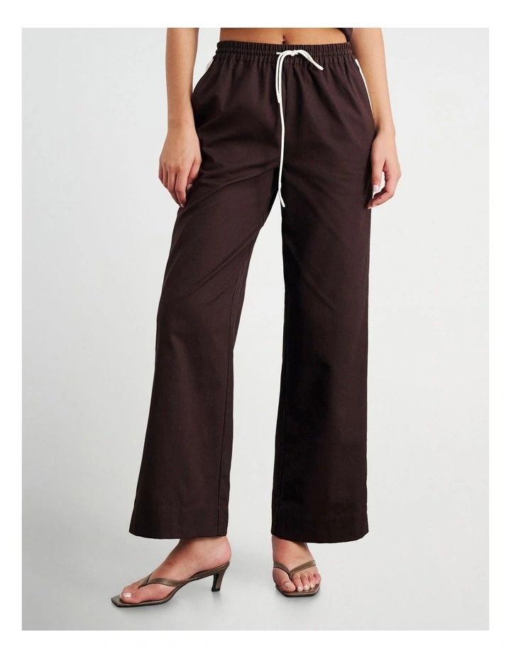 Canvas Contrast Pant in Brown image 1