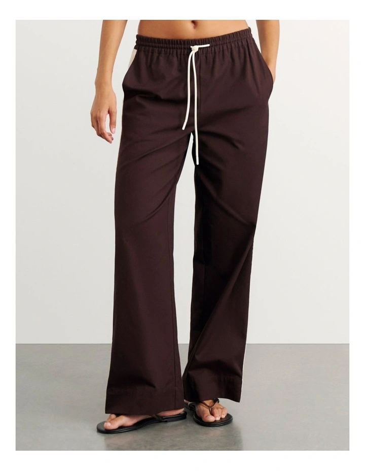 Canvas Contrast Pant in Brown image 2