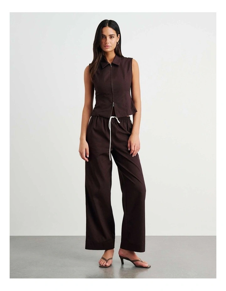 Canvas Contrast Pant in Brown image 2