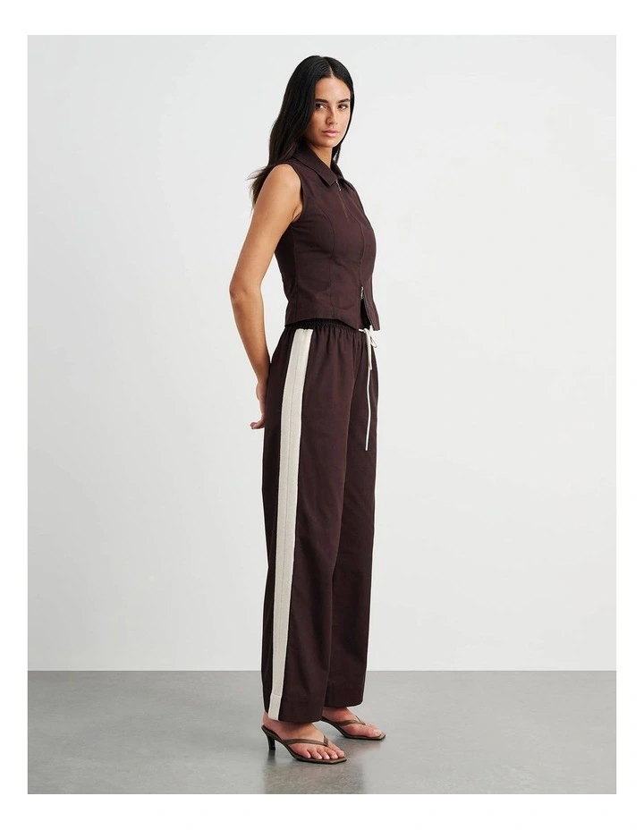 Canvas Contrast Pant in Brown image 3