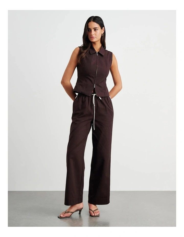 Canvas Contrast Pant in Brown image 6