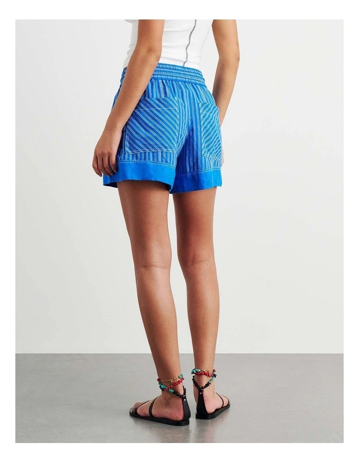 Gigi Stripe Pull On Short in Blue image 7