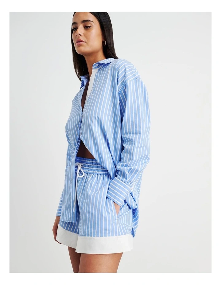Gigi Poplin Pull On Short in Blue image 3