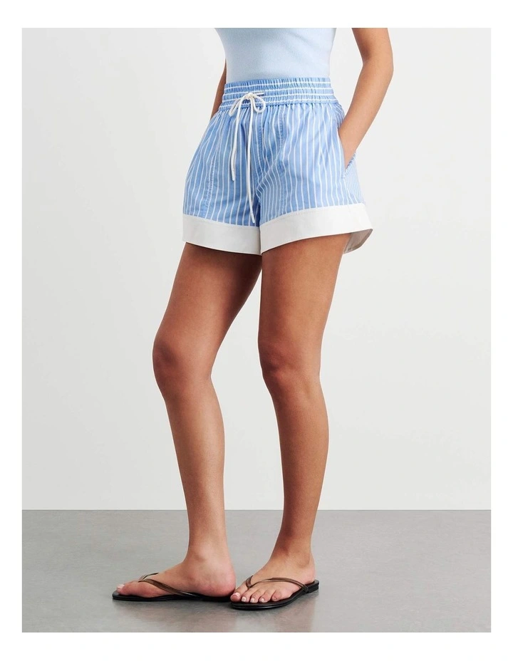 Gigi Poplin Pull On Short in Blue image 5