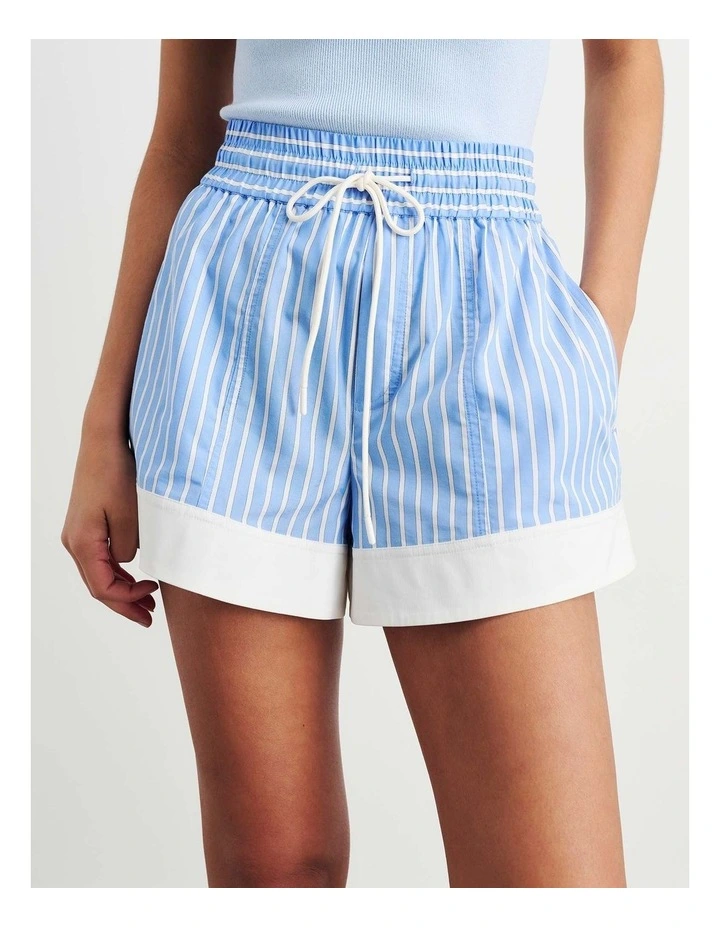 Gigi Poplin Pull On Short in Blue image 7