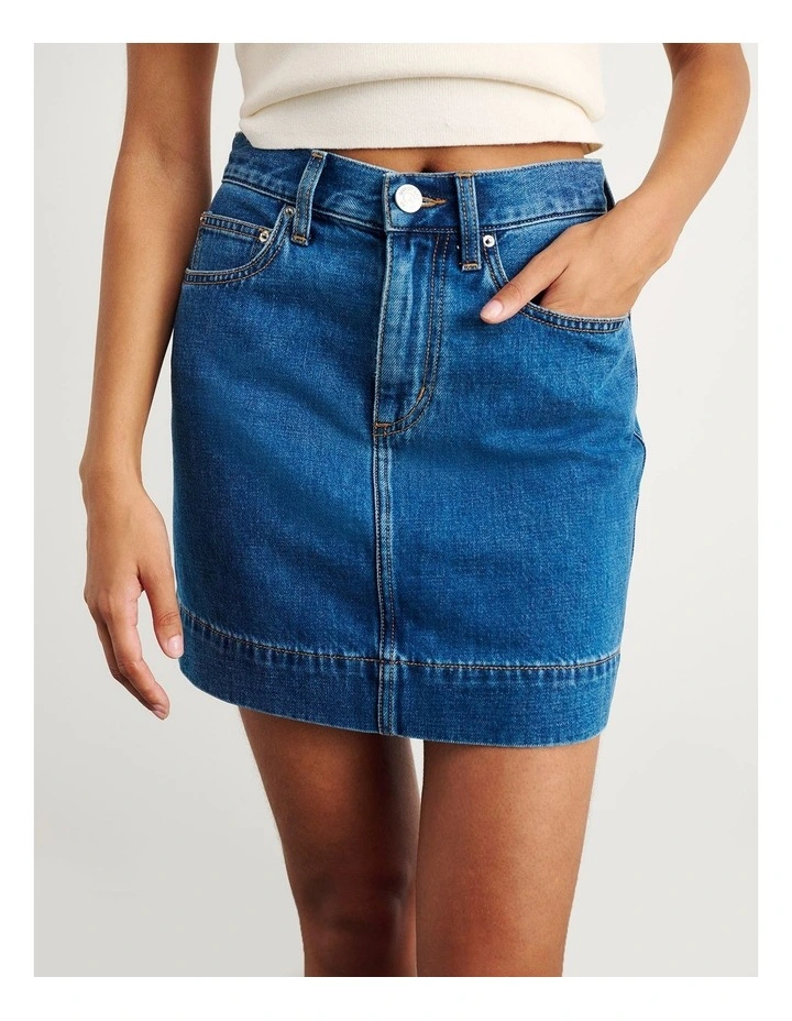 Cora Denim Mini Skirt in Blue image 1