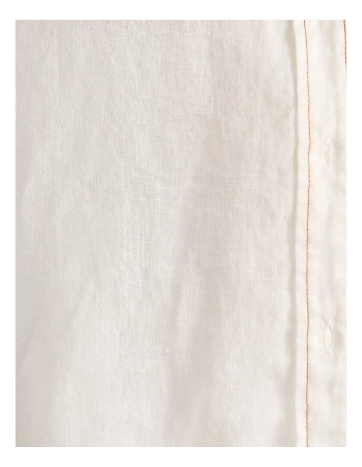 Gigi Linen Relaxed Shirt in White image 7