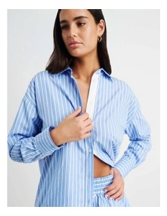 Gigi Poplin Relaxed Shirt in Blue