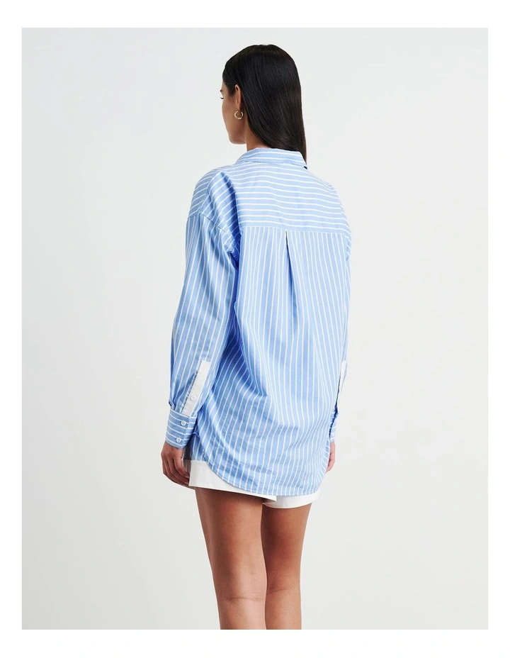Gigi Poplin Relaxed Shirt in Blue image 2