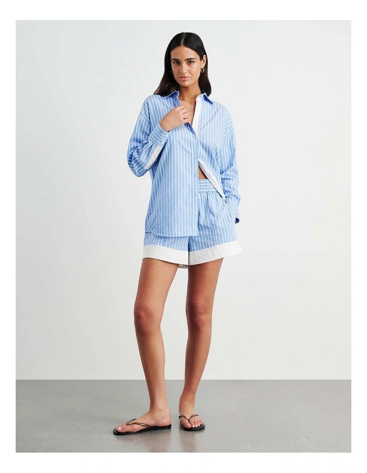 Gigi Poplin Relaxed Shirt in Blue image 2