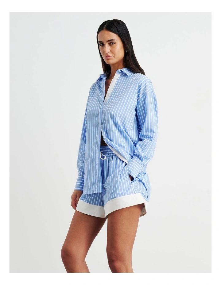 Gigi Poplin Relaxed Shirt in Blue image 3