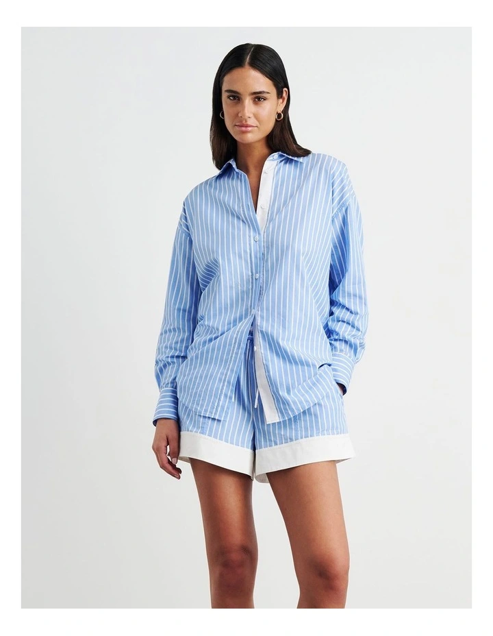 Gigi Poplin Relaxed Shirt in Blue image 4
