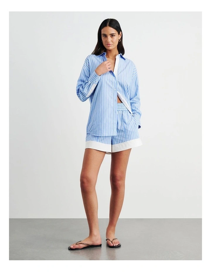 Gigi Poplin Relaxed Shirt in Blue image 5
