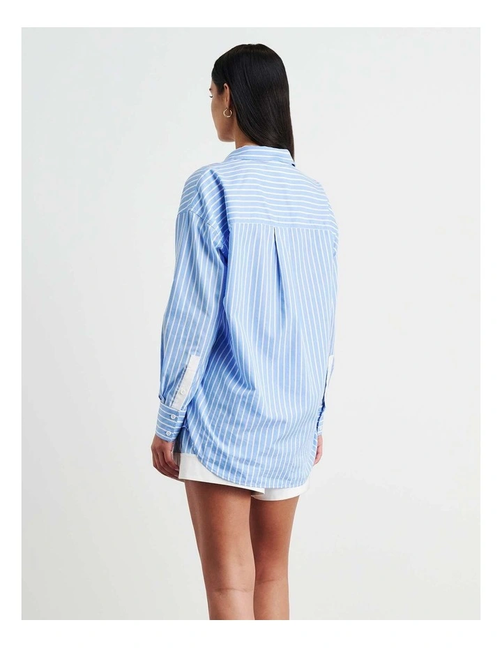 Gigi Poplin Relaxed Shirt in Blue image 5