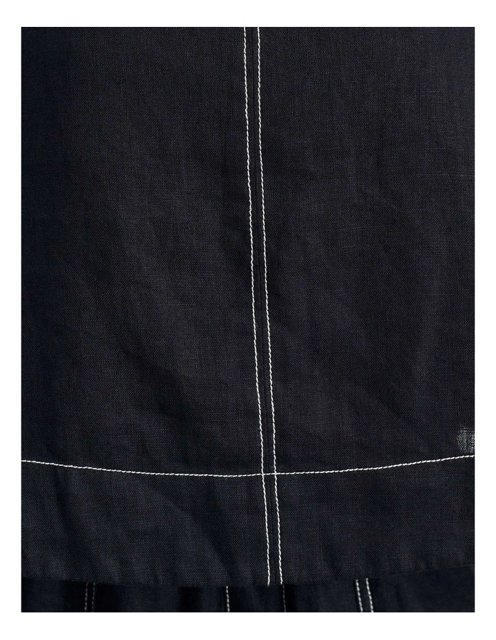Sabine Linen Scoop Cami in Black image 5