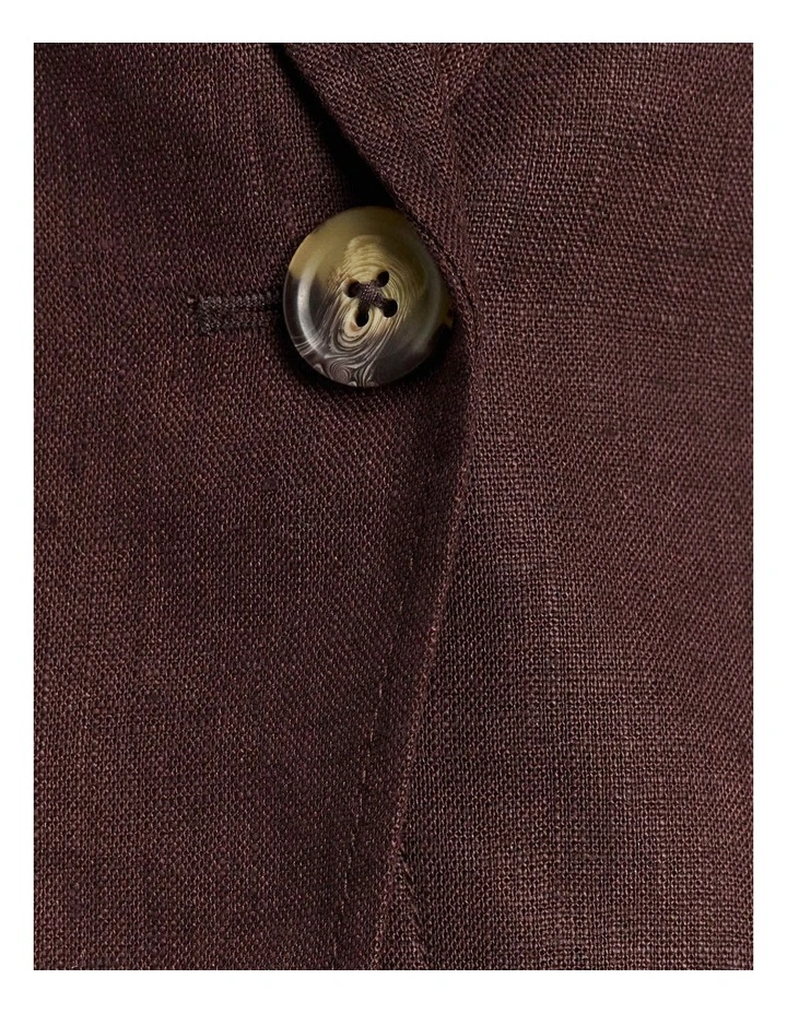 Kayla Linen Blazer in Dark Chocolate image 7