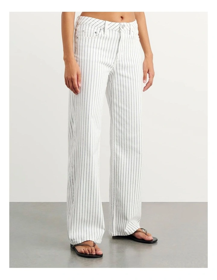 Stripe Billie Jeans in White image 4