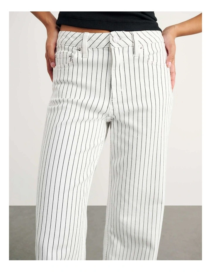 Stripe Billie Jeans in White image 7