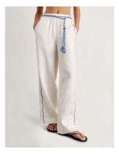 Seahorse Linen Pull on Pant