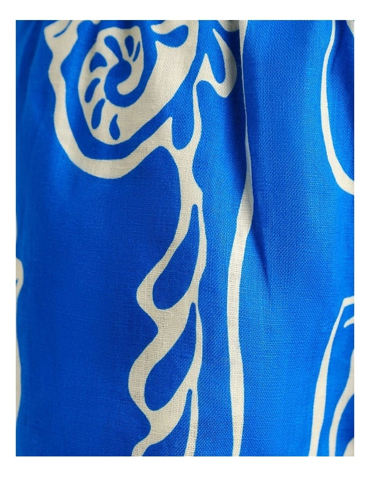 Ceezee Linen Pull on Short in Blue image 7