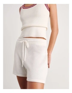 Brita Knit Pull on Short in White