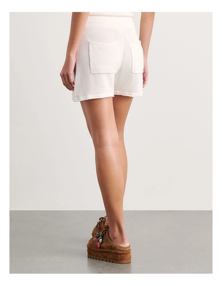 Brita Knit Pull on Short in White image 2