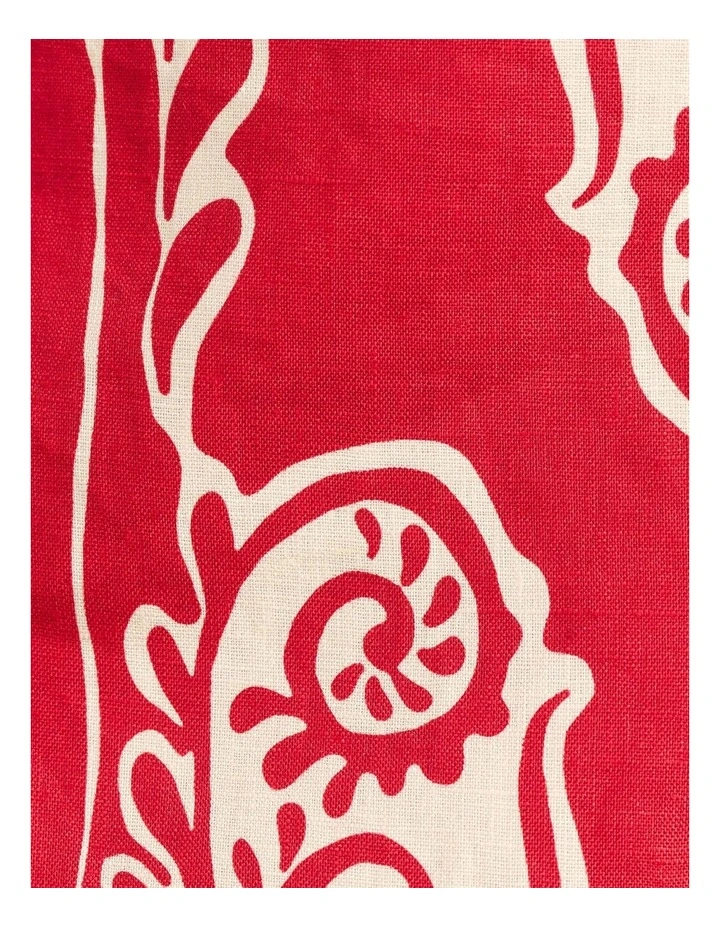 Ceezee Linen Wrap Mini Skirt in Red Multi image 6