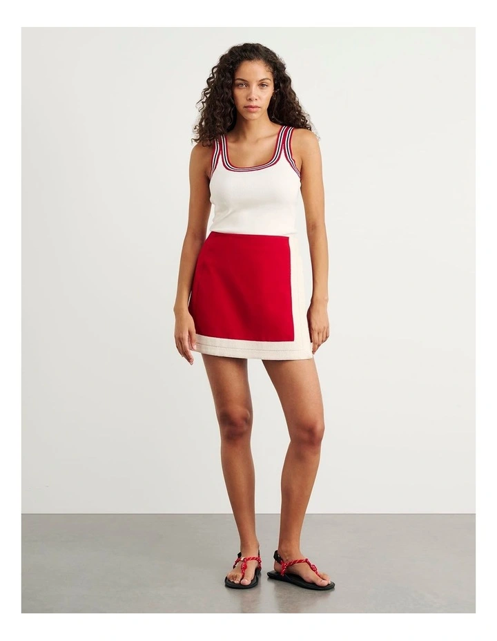 Canvas Wrap Mini Skirt in Red image 4